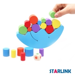 Children Colorful Wooden Moon Blocks Kids Seesaw wooden balance and tumbler toy