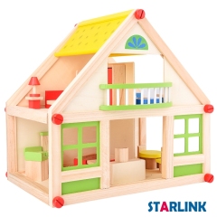 High Grade Simulation 3D Doll House Children Educational Luxury Cottage Self Assemble Wooden House Toy