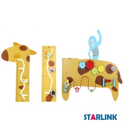 Giraffe Wall Panel Kindergarten Aids Metope Toys Play Wooden Wall Activity Decoration Panel Toys For Kids