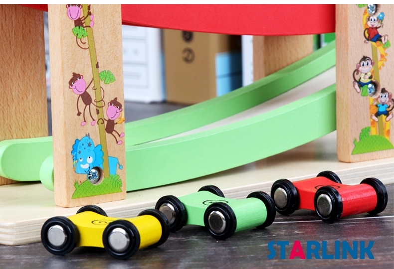 New Design Educational Toys For Kids Gliding Car Vehicle Wooden Toy Track
