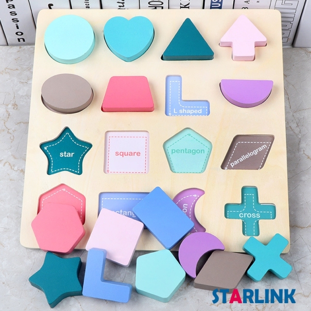 Wooden Macaron Color Early Learning Jigsaw Alphabet Number Puzzle Wooden Toy Montessori