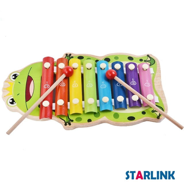 Percussion Wooden Toy Musical Instrument Hand Knocking piano Toy Wooden 8 Notes Giant Xylophone With 2 Wood Mallets