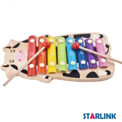 Percussion Wooden Toy Musical Instrument Hand Knocking piano Toy Wooden 8 Notes Giant Xylophone With 2 Wood Mallets