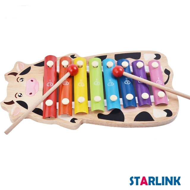 Percussion Wooden Toy Musical Instrument Hand Knocking piano Toy Wooden 8 Notes Giant Xylophone With 2 Wood Mallets