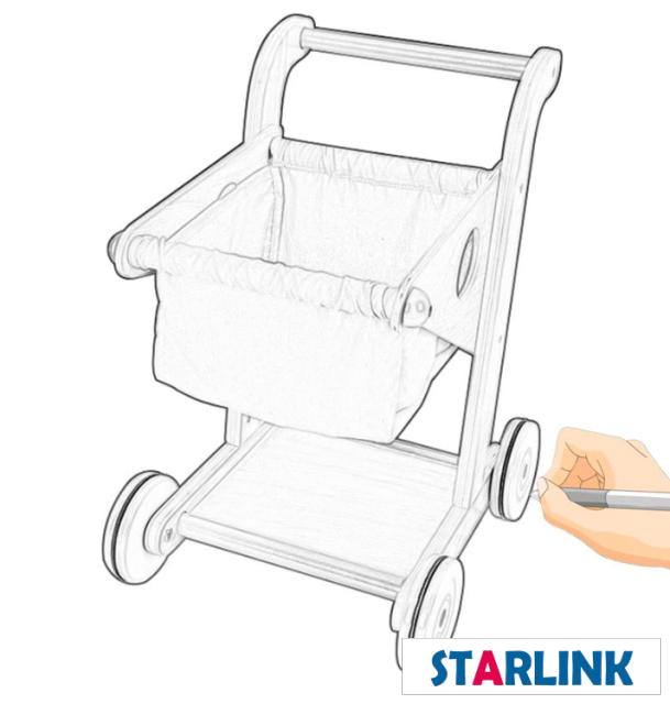 Hot sale new item role play Wooden toys shopping cart Wooden children's cart toys Children's shopping cart toys