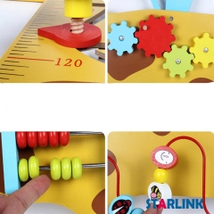 Giraffe Wall Panel Kindergarten Aids Metope Toys Play Wooden Wall Activity Decoration Panel Toys For Kids