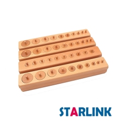 Montessori Knobbed Cylinder Socket Montessori Materials Wooden Cylinders Ladder Blocks Educational Wooden Toy Montessori Education Toy