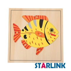 Montessori Materials Educational Tools Animal Fish Puzzle Preschool Early Montessori Toys for Toddlers