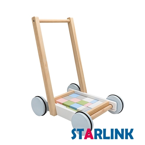 Children Play Classic Educational Learning Toy Kids Color Wooden Building Block Set cart