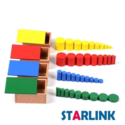Montessori Knobless Cylinders Materials Sensorial Educational Tools Preschool Equipment Early Learning Toy