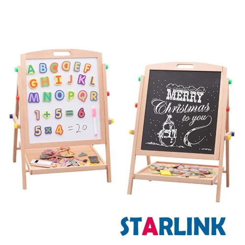 Children Painting Drawing Blackboard Wooden 2 In 1 Adjustable Blackboard Whiteboard Double Sided Kid Drawing Writing Board Easel