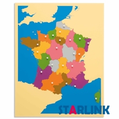 Wooden France Map Panel Floor Puzzle Montessori Cultural Science Teaching Tools Kindergarten Early Learning