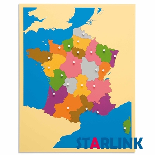 Wooden France Map Panel Floor Puzzle Montessori Cultural Science Teaching Tools Kindergarten Early Learning