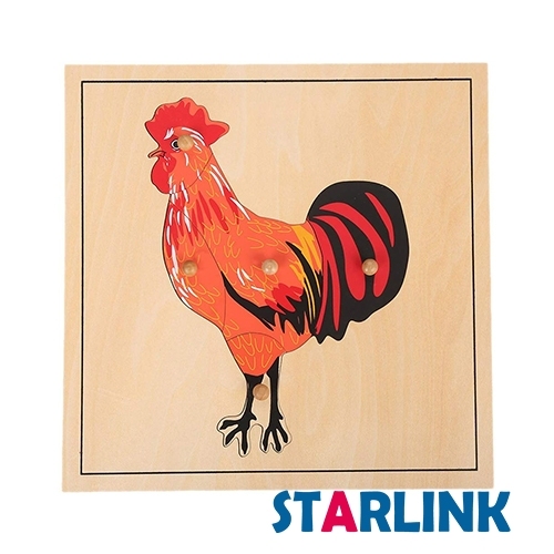 Montessori Materials Educational Tools Animal Rooster Puzzle Preschool Early Montessori Toys for Toddlers