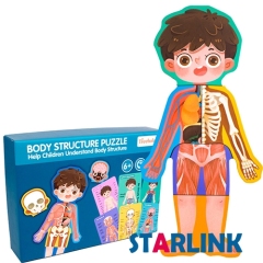 Children Body Cognition Wooden Puzzle Boy Girl Grow up Body Structure Anatomy Jigsaw Puzzles Montessori Toys for Toddlers