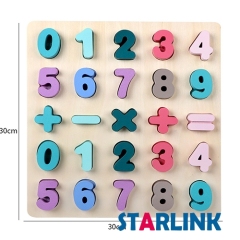 Wooden Macaron Color Early Learning Jigsaw Alphabet Number Puzzle Wooden Toy Montessori