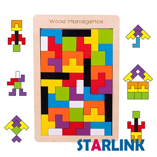 Tangram puzzle Children Educational Toy Colorful Wooden Brain Training Geometry Tangram Puzzle