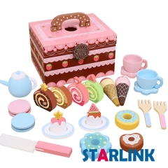 Cutting Fruit Girls Most Love Strawberry Box Play House Suit Sweet Wooden Toy