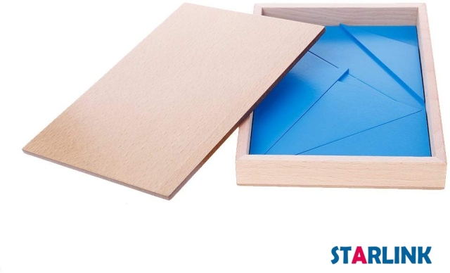 Montessori Sensorial Kids Wooden Educational Children Toy Constructive Triangles With 5 Boxes