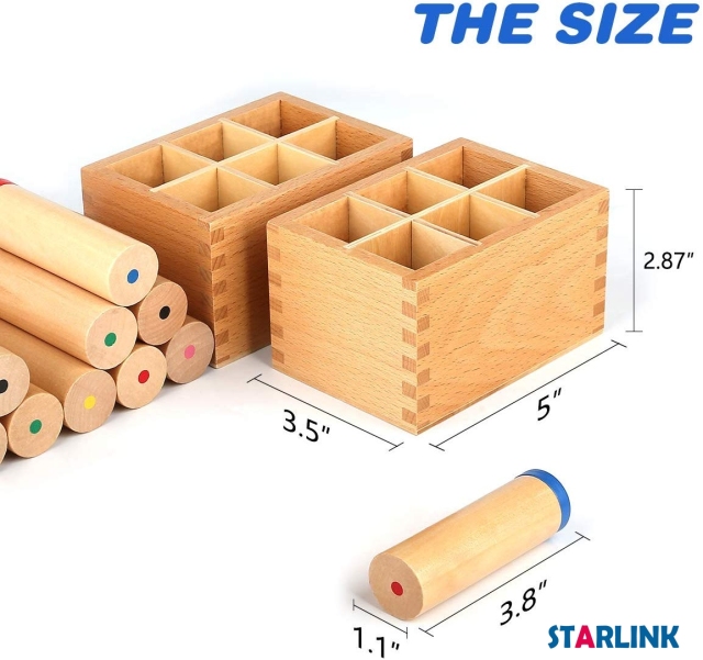 Wooden Educational Toys Kids Learning Material Teaching Resources Montessori Sound Boxes Wooden Toys Educational
