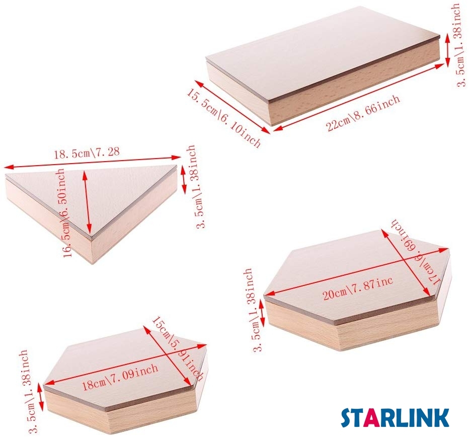 Montessori Sensorial Kids Wooden Educational Children Toy Constructive Triangles With 5 Boxes