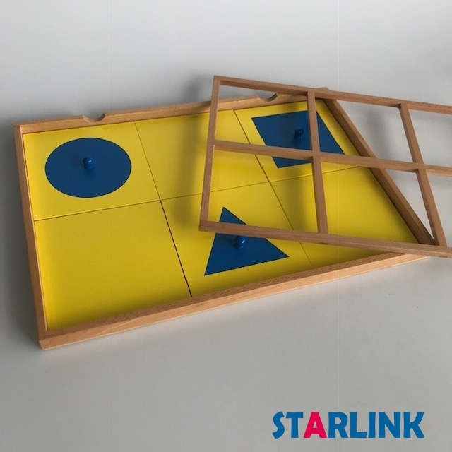 Premium Montessori Wooden Material Geometric Cabinet Presentation Tray Kids Toy for Playschool