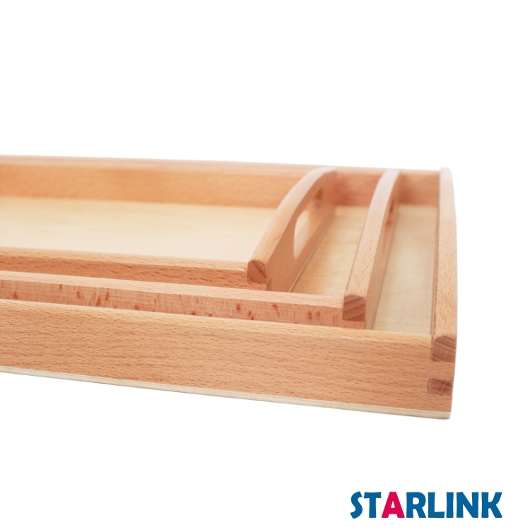 Wooden Montessori Tray Set Practical Life Materials Educational Sensory Toys