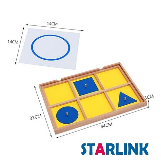 Premium Montessori Wooden Material Geometric Cabinet Presentation Tray Kids Toy for Playschool