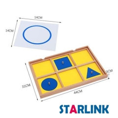 Premium Montessori Wooden Material Geometric Cabinet Presentation Tray Kids Toy for Playschool