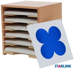 Wholesale Custom Preschool Educational Toys Wooden Montessori toys Geometric Form Card Cabinet
