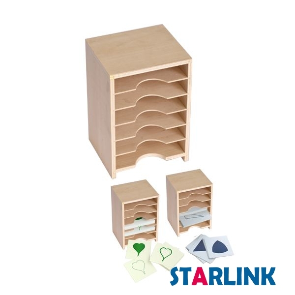Wholesale Custom Preschool Educational Toys Wooden Montessori toys Geometric Form Card Cabinet