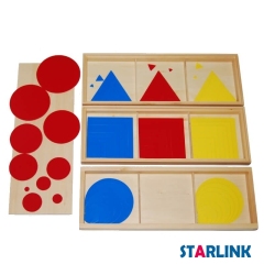 Wooden Montessori Mathematic Learning toys for kids Circles Squares and Triangles