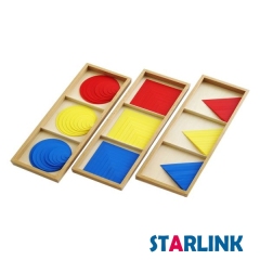 Wooden Montessori Mathematic Learning toys for kids Circles Squares and Triangles