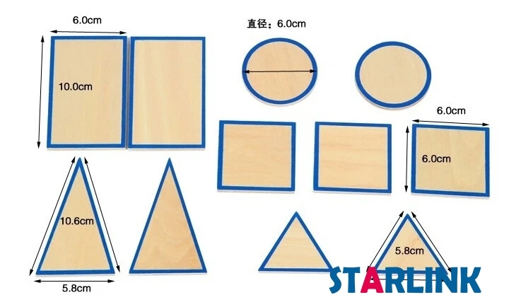 Wooden Educational Toys Montessori Materials Geometric Solids with Stands Base with Box
