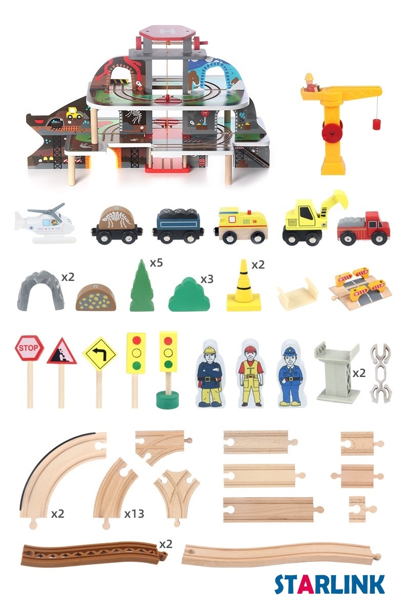 Children's toy rail car set electric car toy building blocks children's game table simulation train model