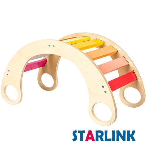 Wooden children's multifunctional rainbow rocking chair climbing interactive physical training kindergarten early education educational toys