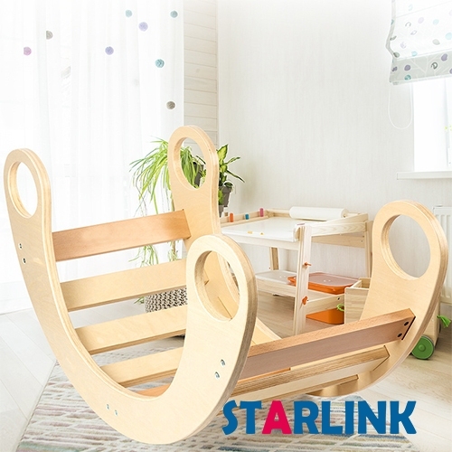 Wooden children's multifunctional rainbow rocking chair climbing interactive physical training kindergarten early education educational toys