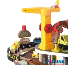 Children's toy rail car set electric car toy building blocks children's game table simulation train model