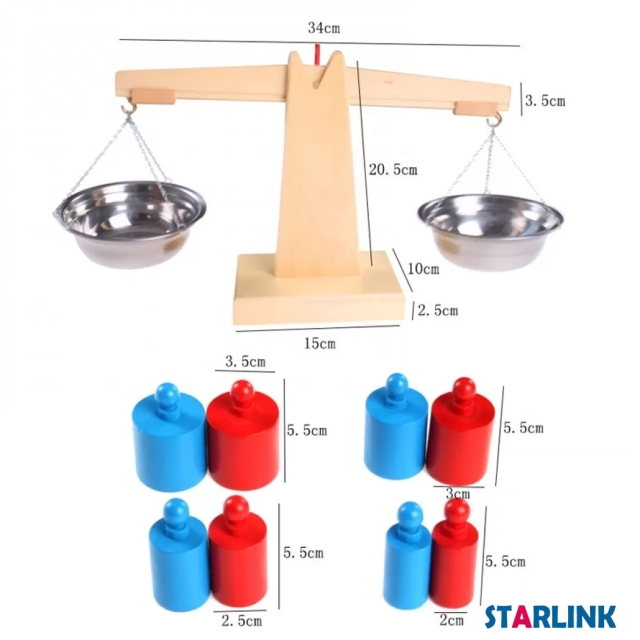 Montessori teaching aids Wood Balance Scale Weigh Kit Toy Montessori Sensorial Weighing Scale Toys