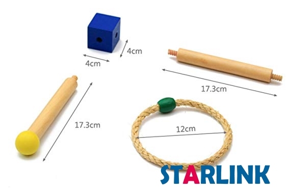 Montessori toy hand-eye coordination game wooden mini throw circle toy