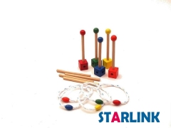 Montessori toy hand-eye coordination game wooden mini throw circle toy