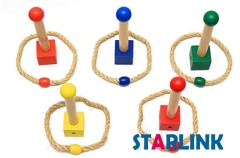Montessori toy hand-eye coordination game wooden mini throw circle toy