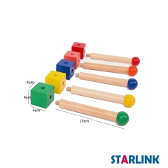 Montessori toy hand-eye coordination game wooden mini throw circle toy