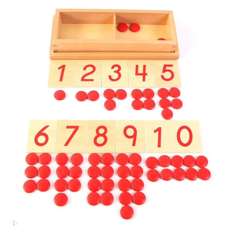 Children Number Puzzle 1-10 Mathematics Material Educational Wooden Montessori Math Toy