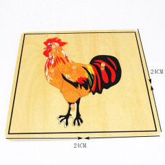 Starlink Montessori Brand Kids Intelligent Hot Sale Wooden Jigsaw Puzzle Rooster Puzzle