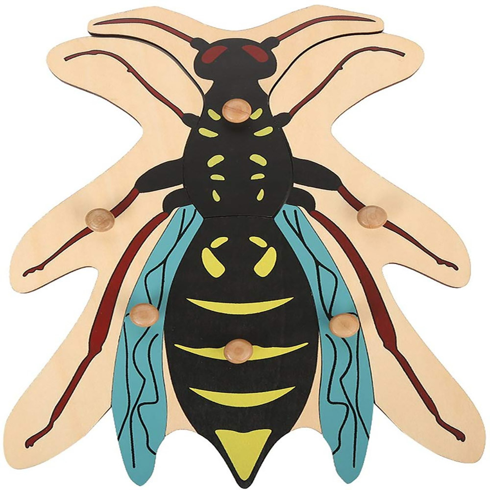 2022 High Quality Educational Montessori Material Montessori Wooden Wasp Puzzle Toys