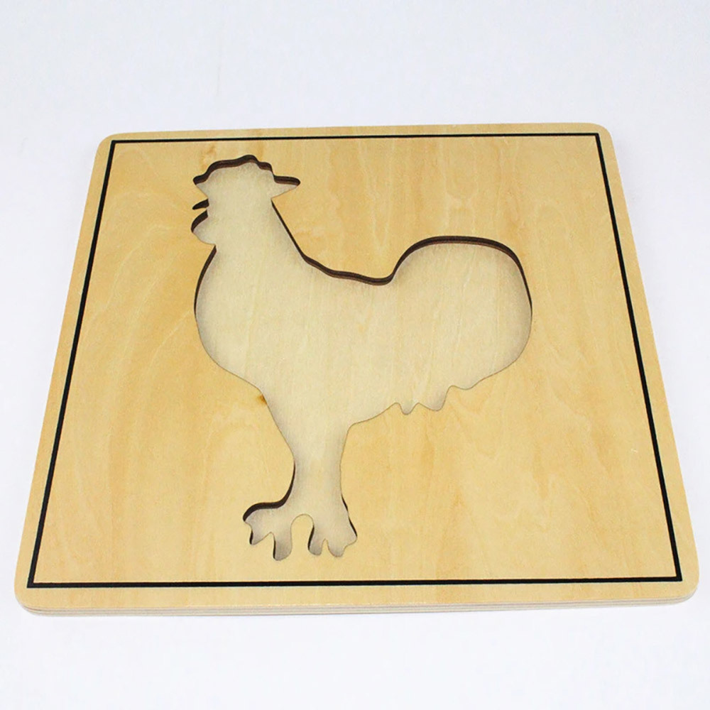 Preschool Learning Toys Wooden Montessori Botany Educational Toys Wood Rooster Puzzle