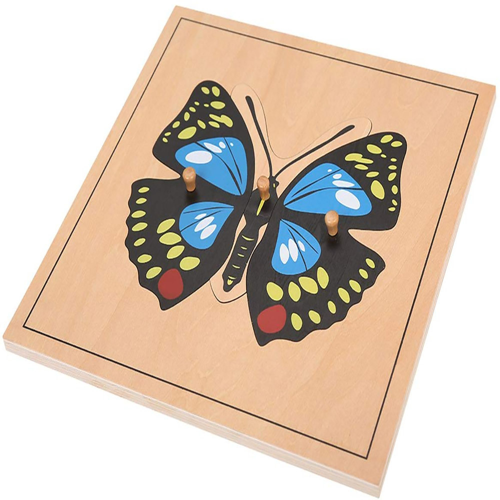 Kindergarten Wooden Educational Montessori Teaching Aids Toys Butterfly Puzzle