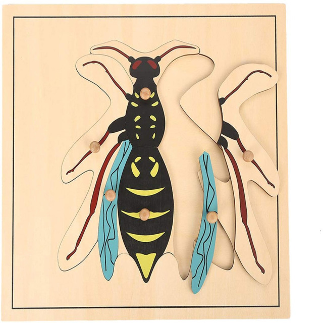 2022 High Quality Educational Montessori Material Montessori Wooden Wasp Puzzle Toys