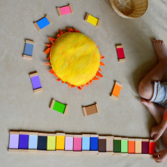 StarLink Early Education Sensory Training Toys Beech Wood Color Card Montessori Toys Color Tablets